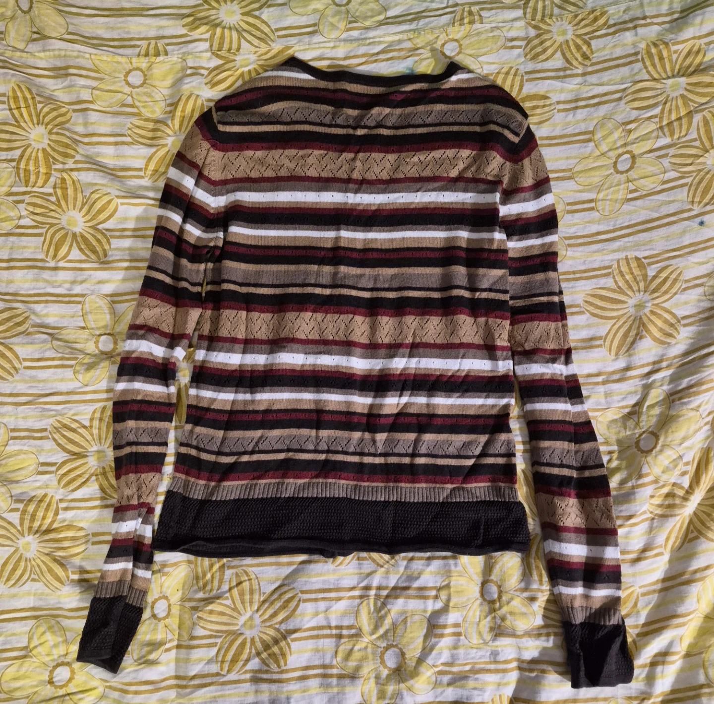 Multi-coloured striped long sleeve cardigan - photo 2