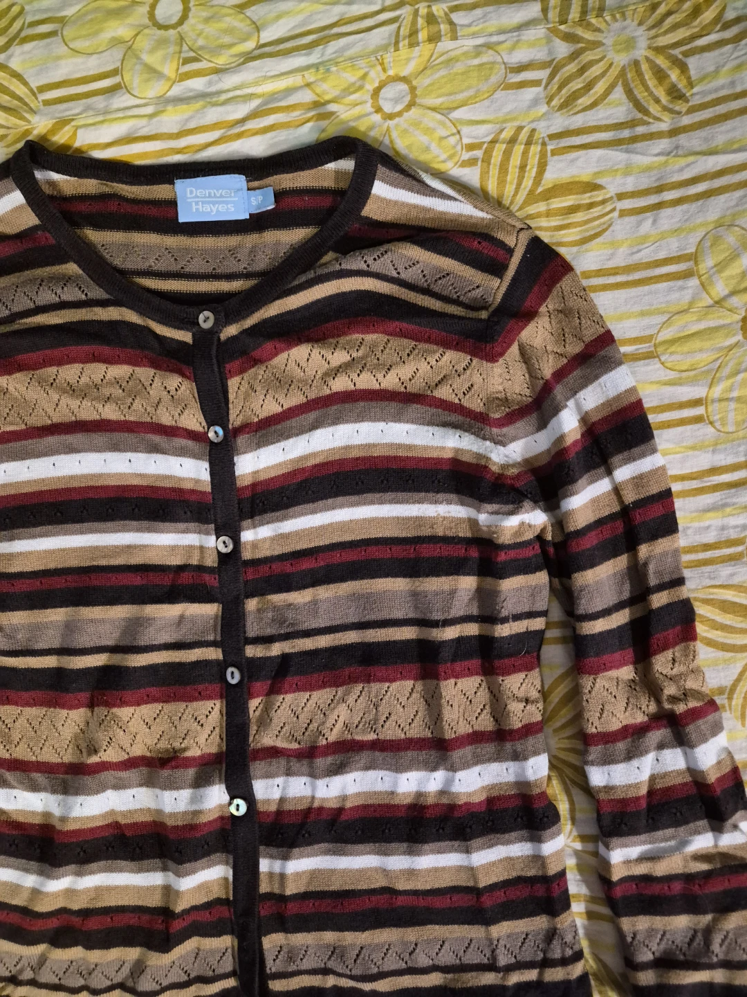 Multi-coloured striped long sleeve cardigan - photo 3