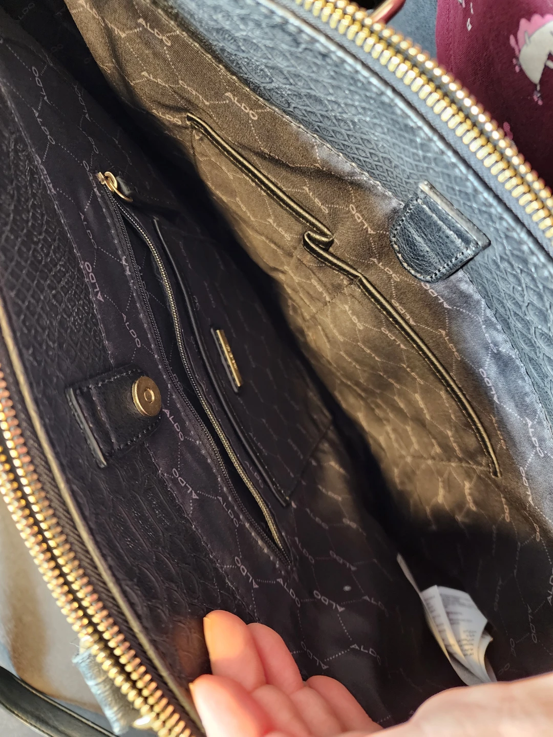 ALDO Black Faux Snakeskin Tote Bag - photo 3