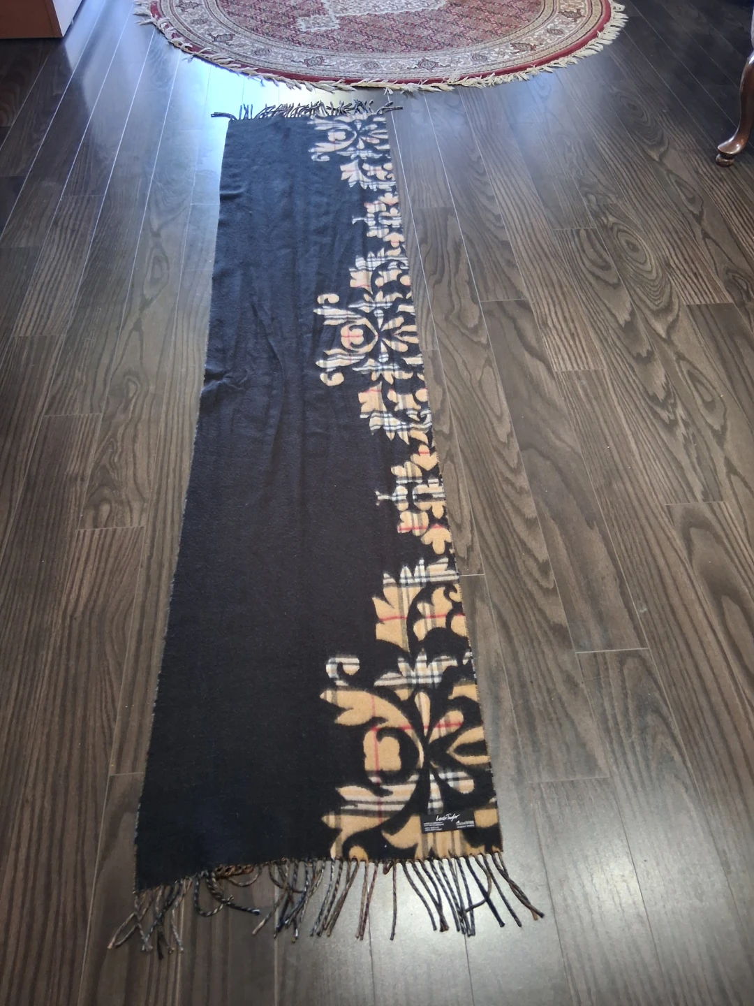Scarf with Black Floral Print - photo 3