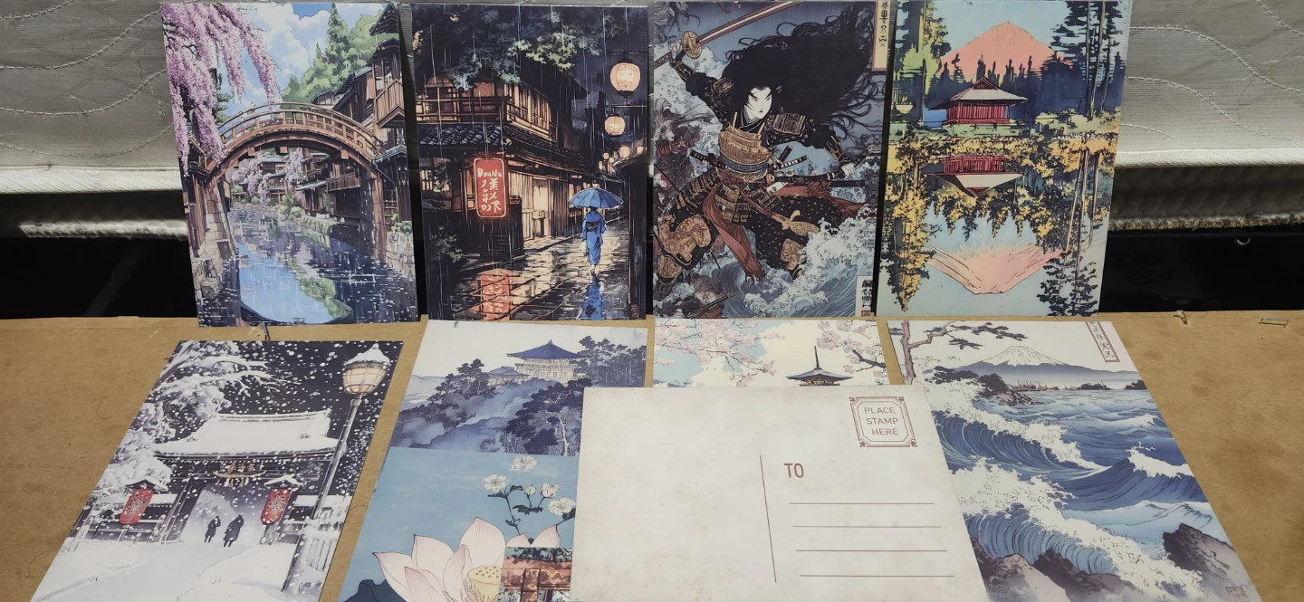 Assorted Japanese Scenic Art Postcards - photo 2