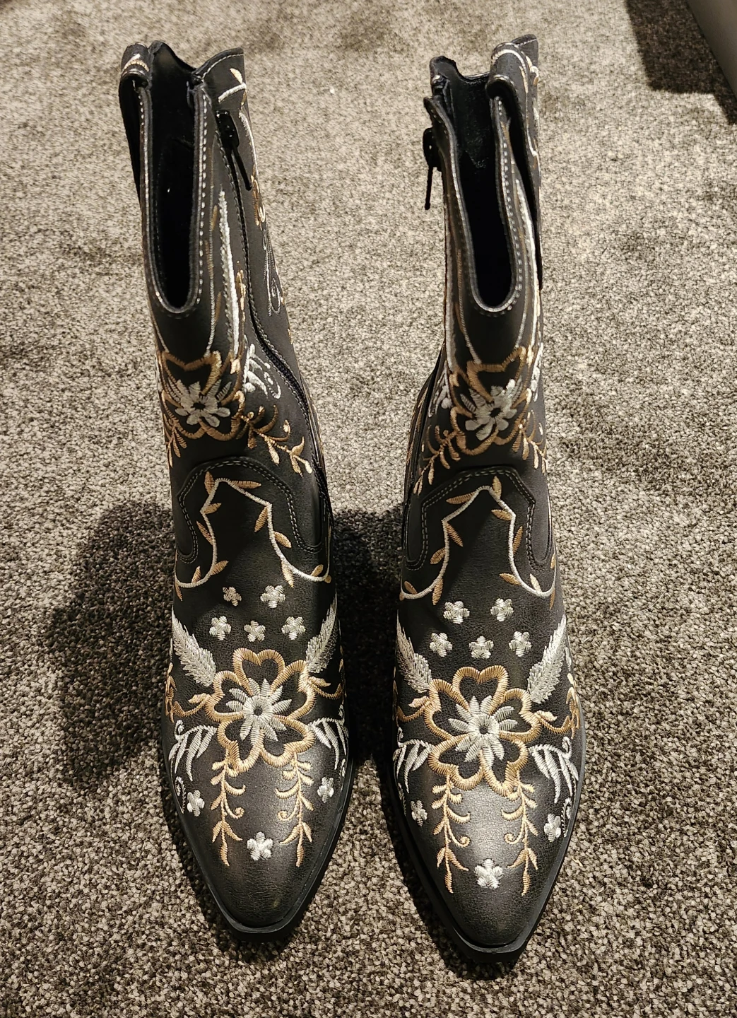Black Embroidered Cowboy Boots-Size Womens 6.5 - photo 4