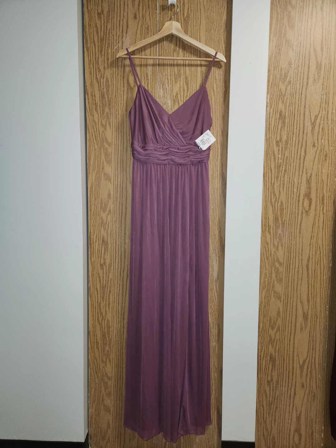 Long Mesh V Neck Formal Dress