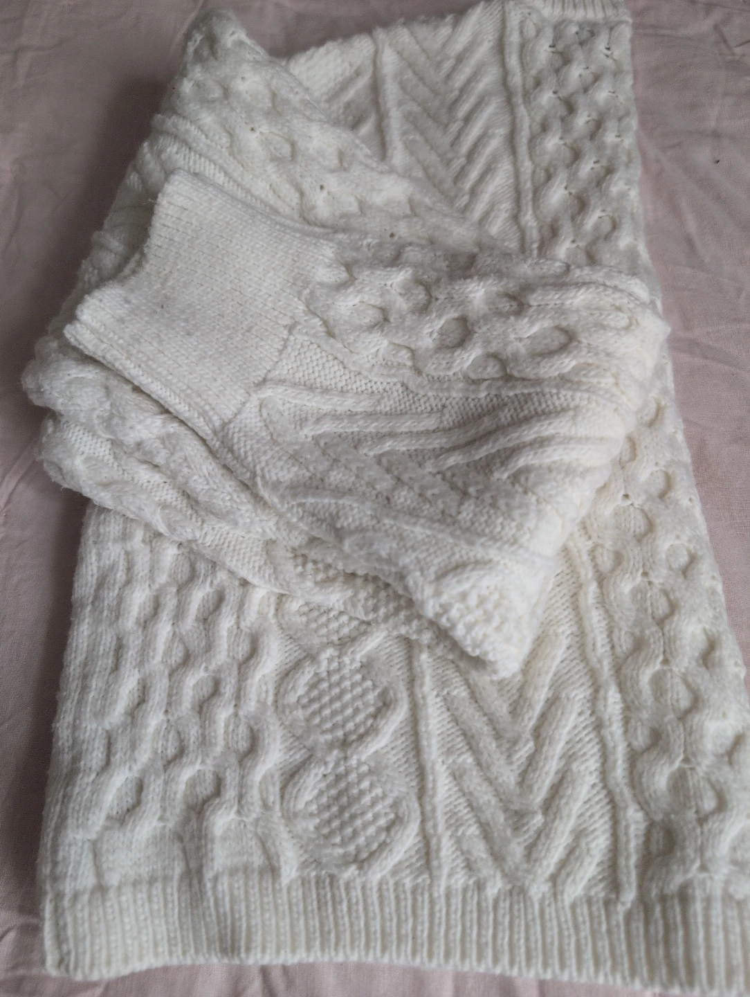 🧡 Forever 21 Cream Cable Knit Cardigan - Size L - photo 5