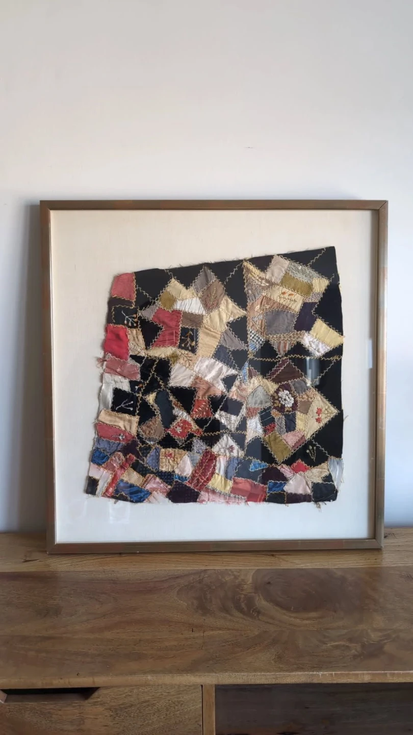 Victorian Crazy Quilt Art. Mid Century Vases.Smokey Glasses - photo 5