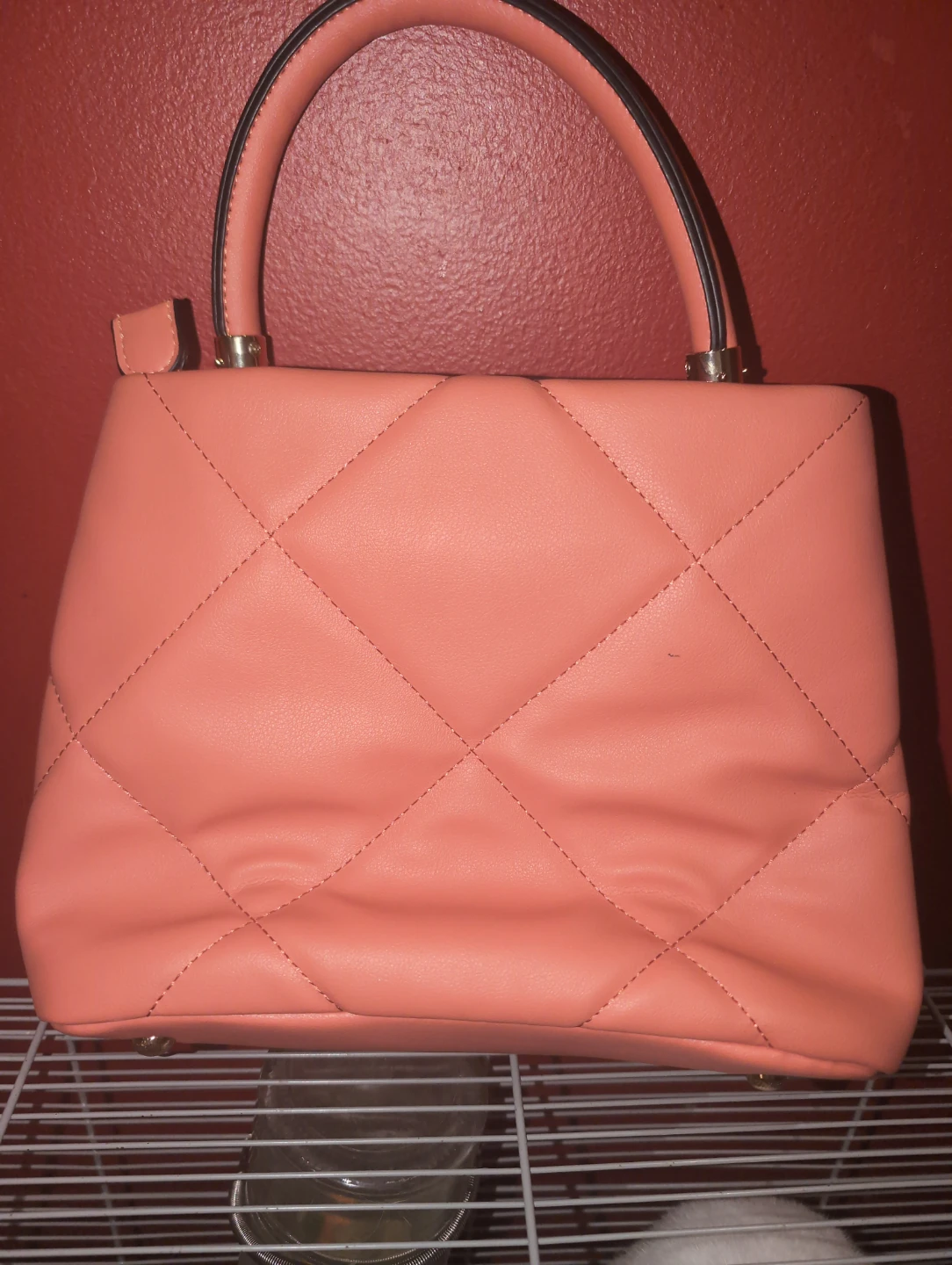 Women's Satchel Handbag - Peach - photo 2