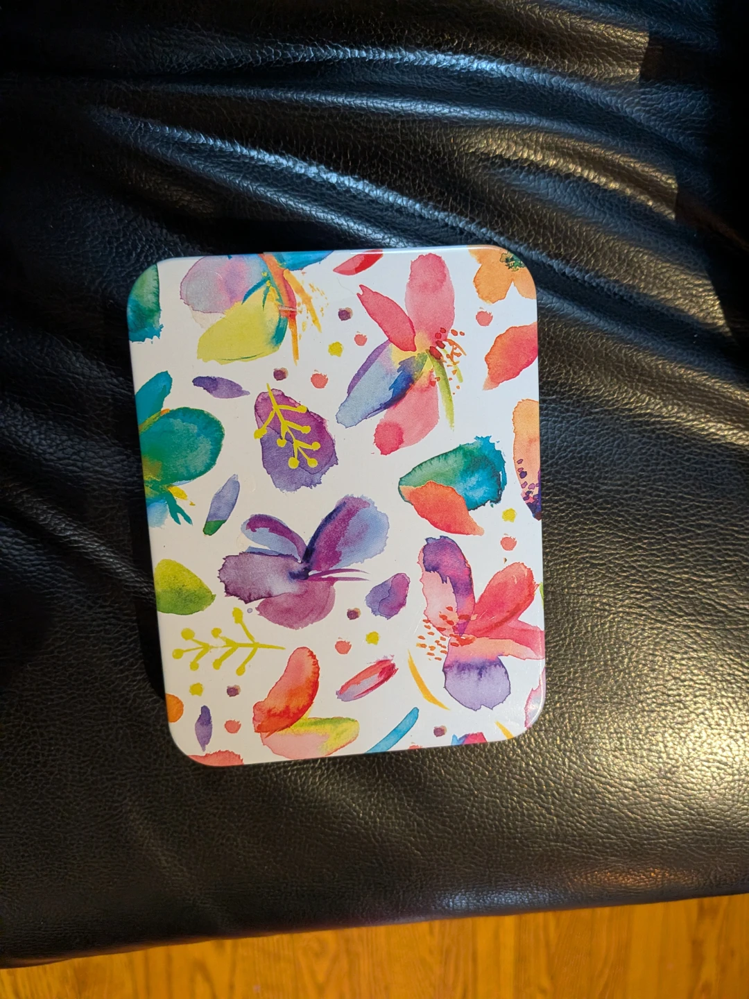 Floral Print Small Tin Box