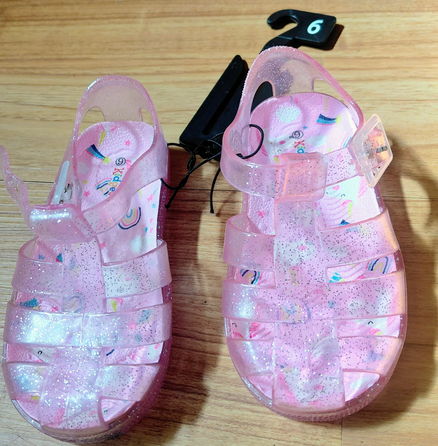 Kidgets Pink Glitter Jelly Sandals Size 6 - photo 2