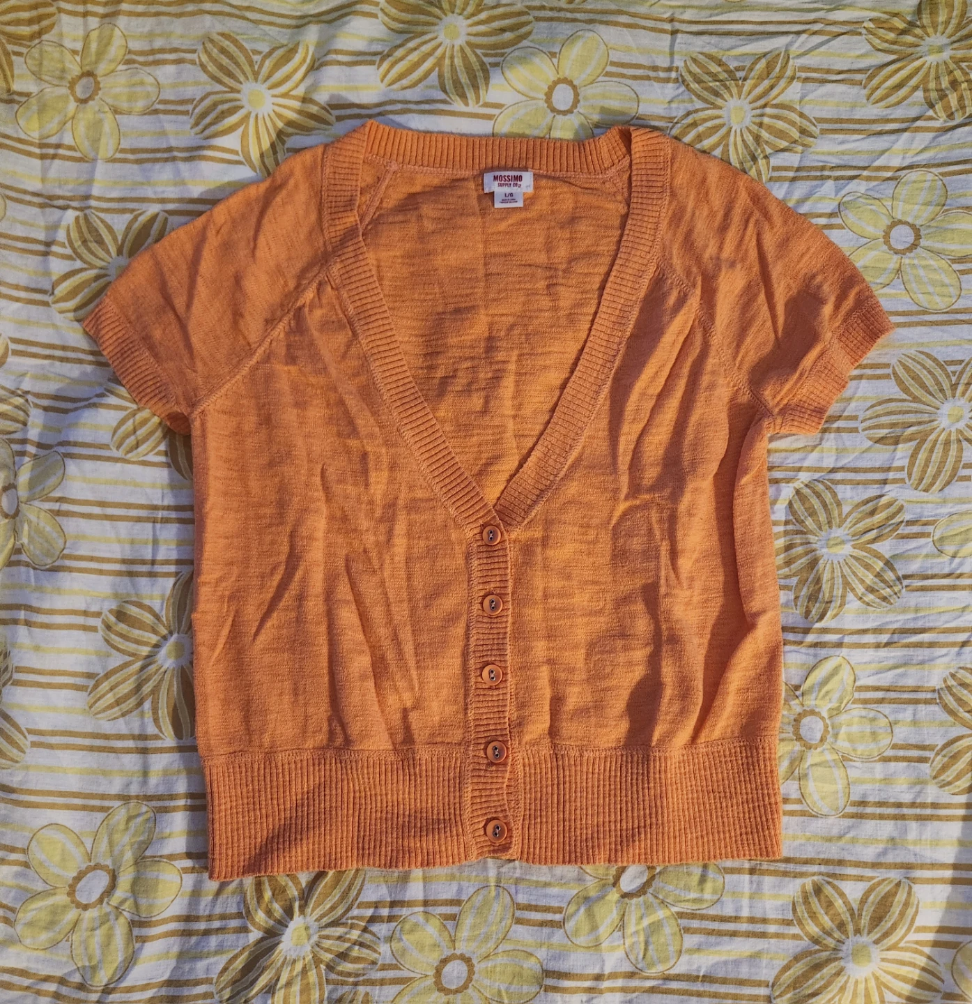 🧡 Bright orange short sleeve cardigan