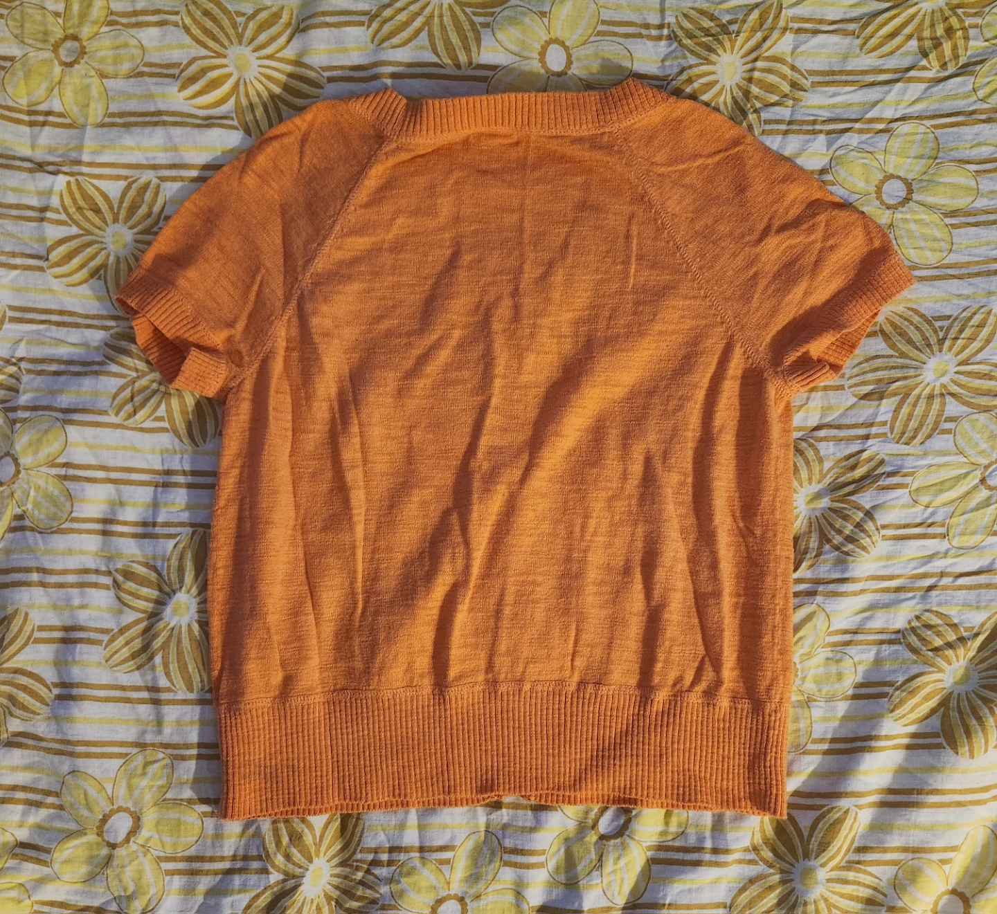 🧡 Bright orange short sleeve cardigan - photo 2