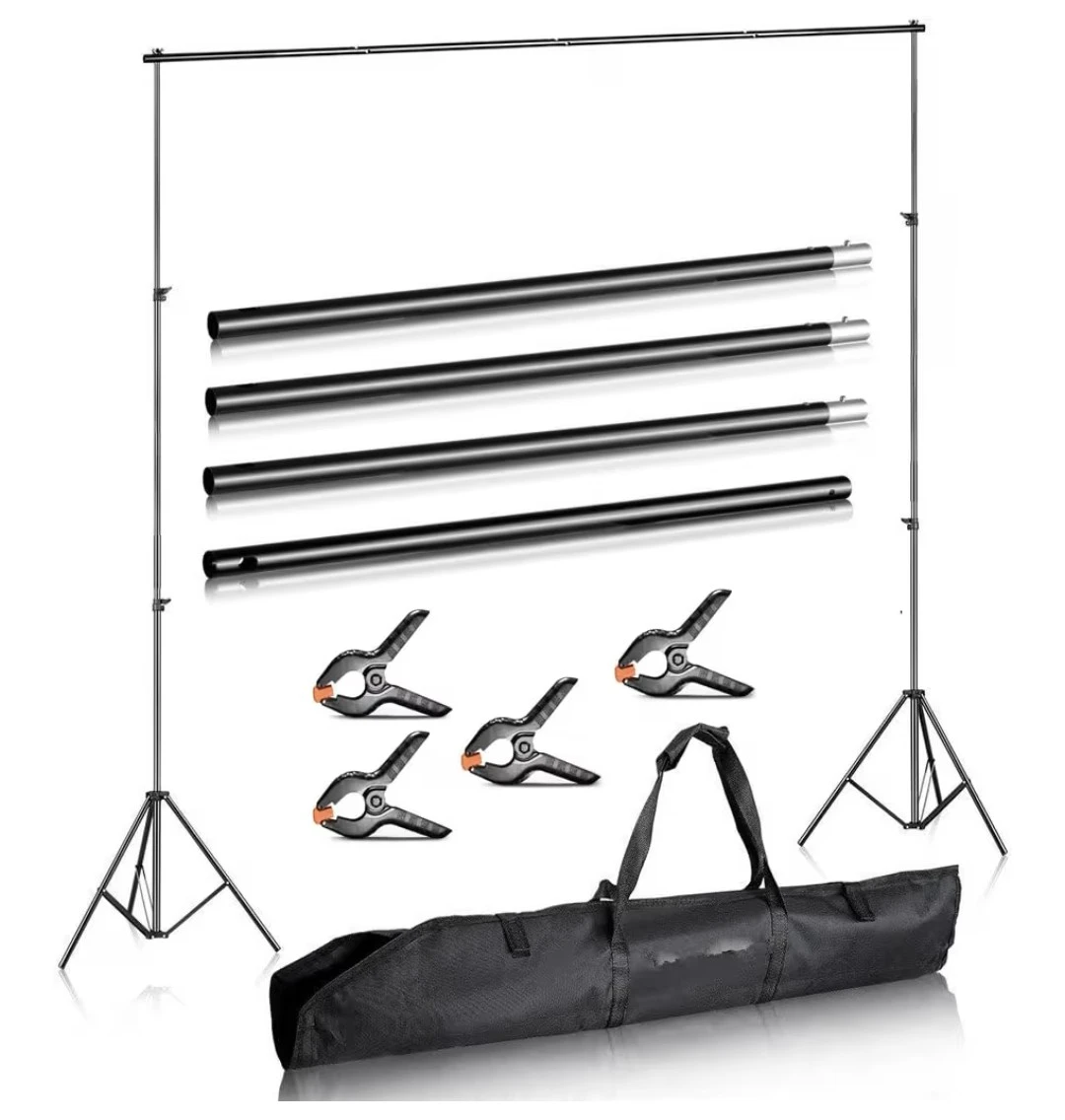 Photography Backdrop Stand Kit - Adjustable 5ft-10ft Width