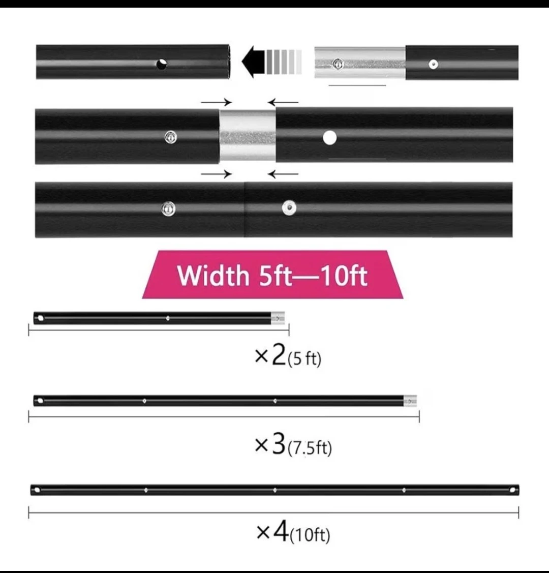 Photography Backdrop Stand Kit - Adjustable 5ft-10ft Width - photo 3