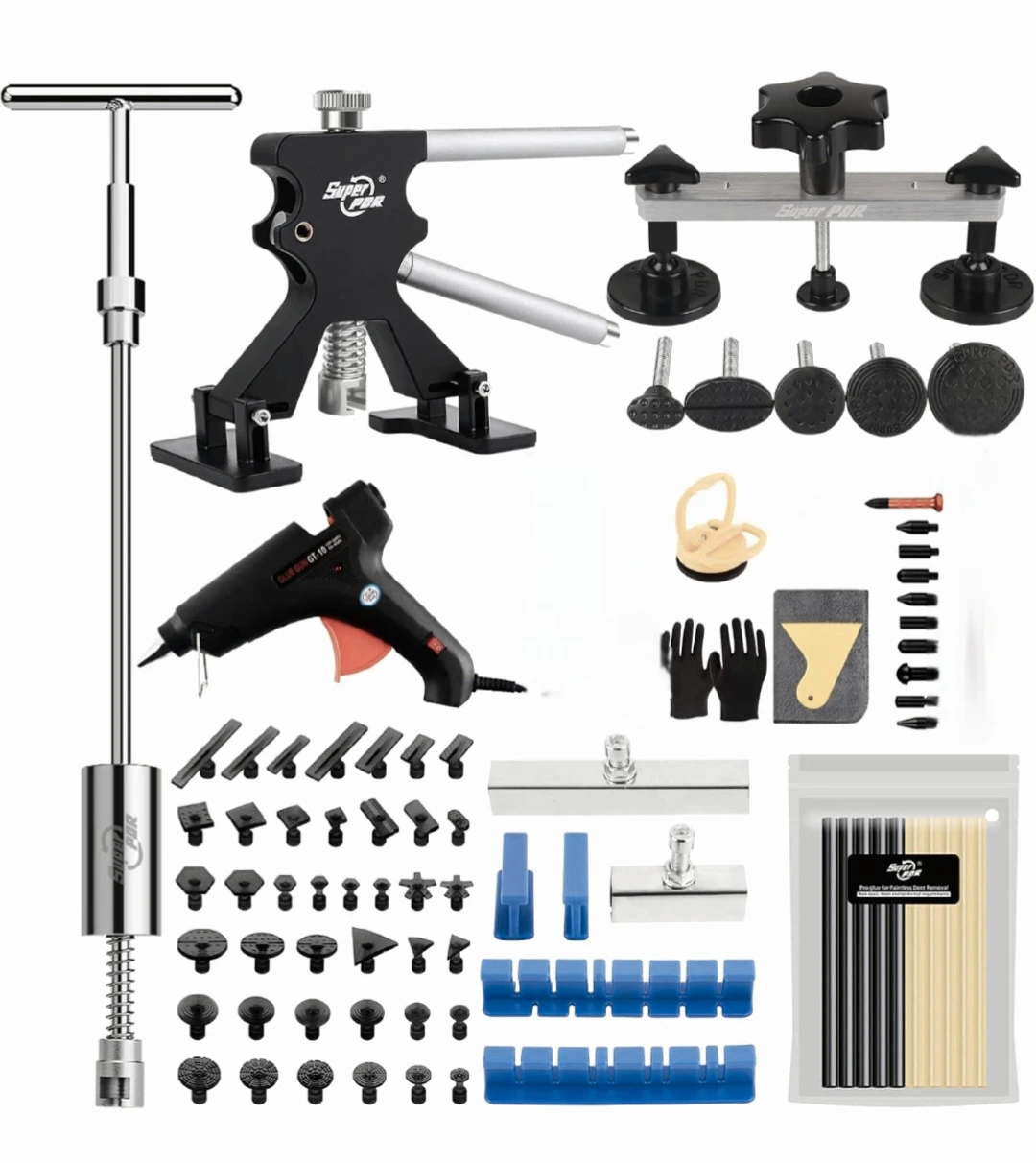 Dent Puller Kit with Dent Lifter, Bridge Puller, Slide