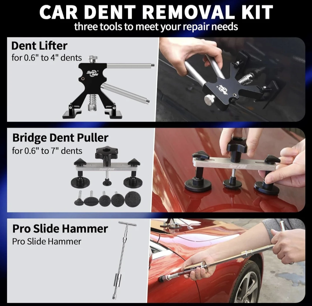 Dent Puller Kit with Dent Lifter, Bridge Puller, Slide - photo 2