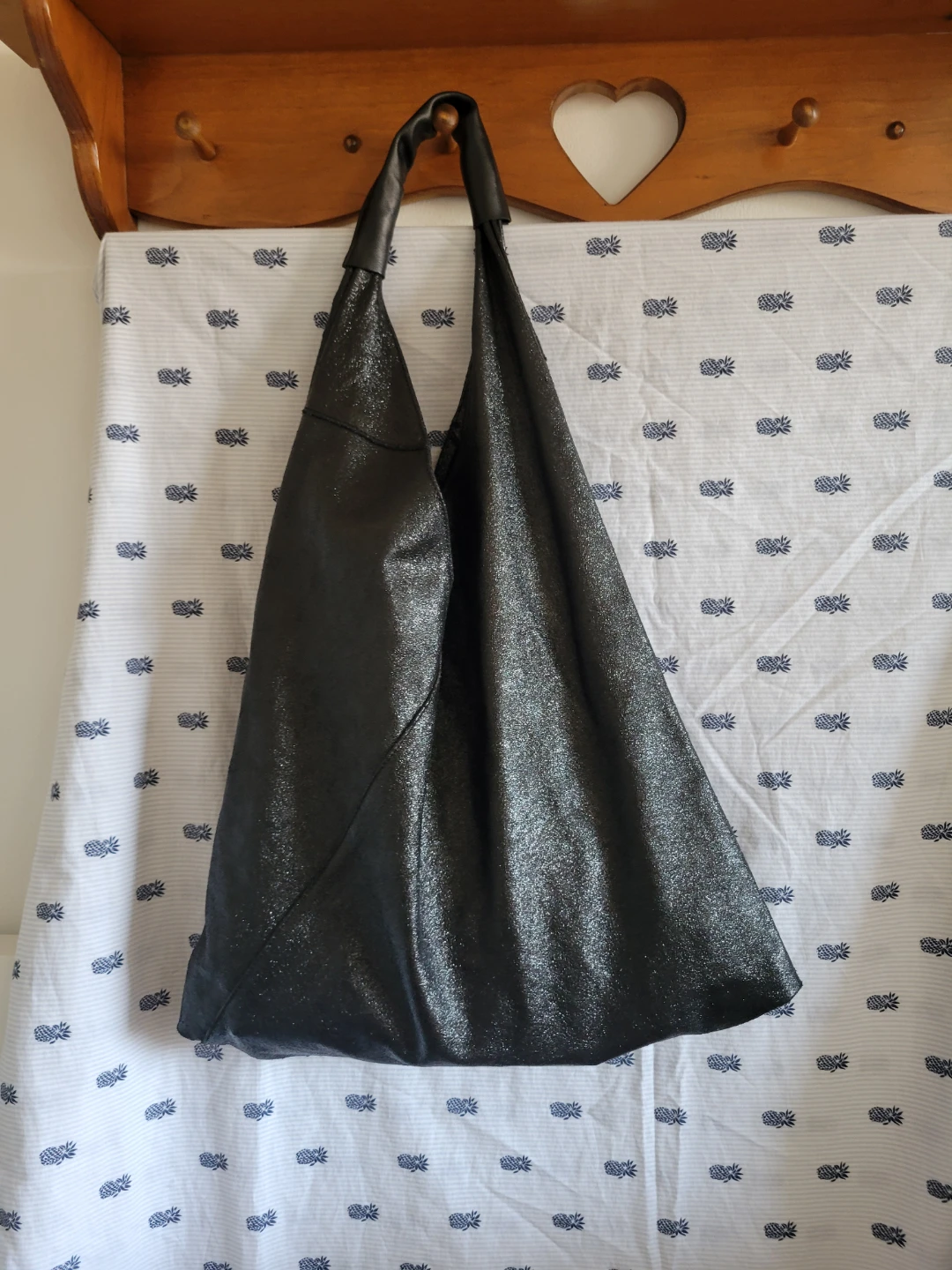 Isabella Rhea Black Italian Leather Shopper Bag