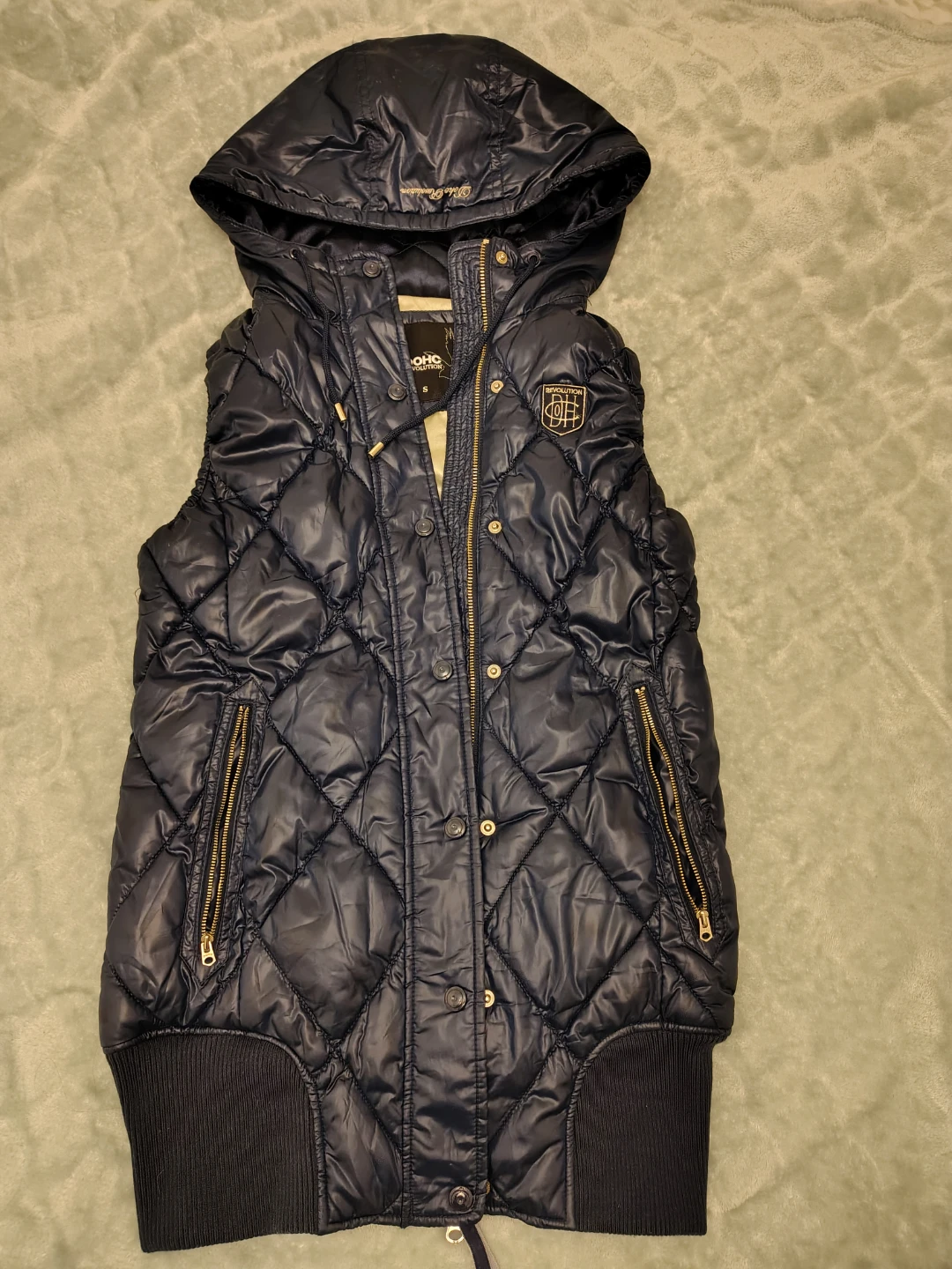 DOHC Revolution Navy Puffer Vest Size S
