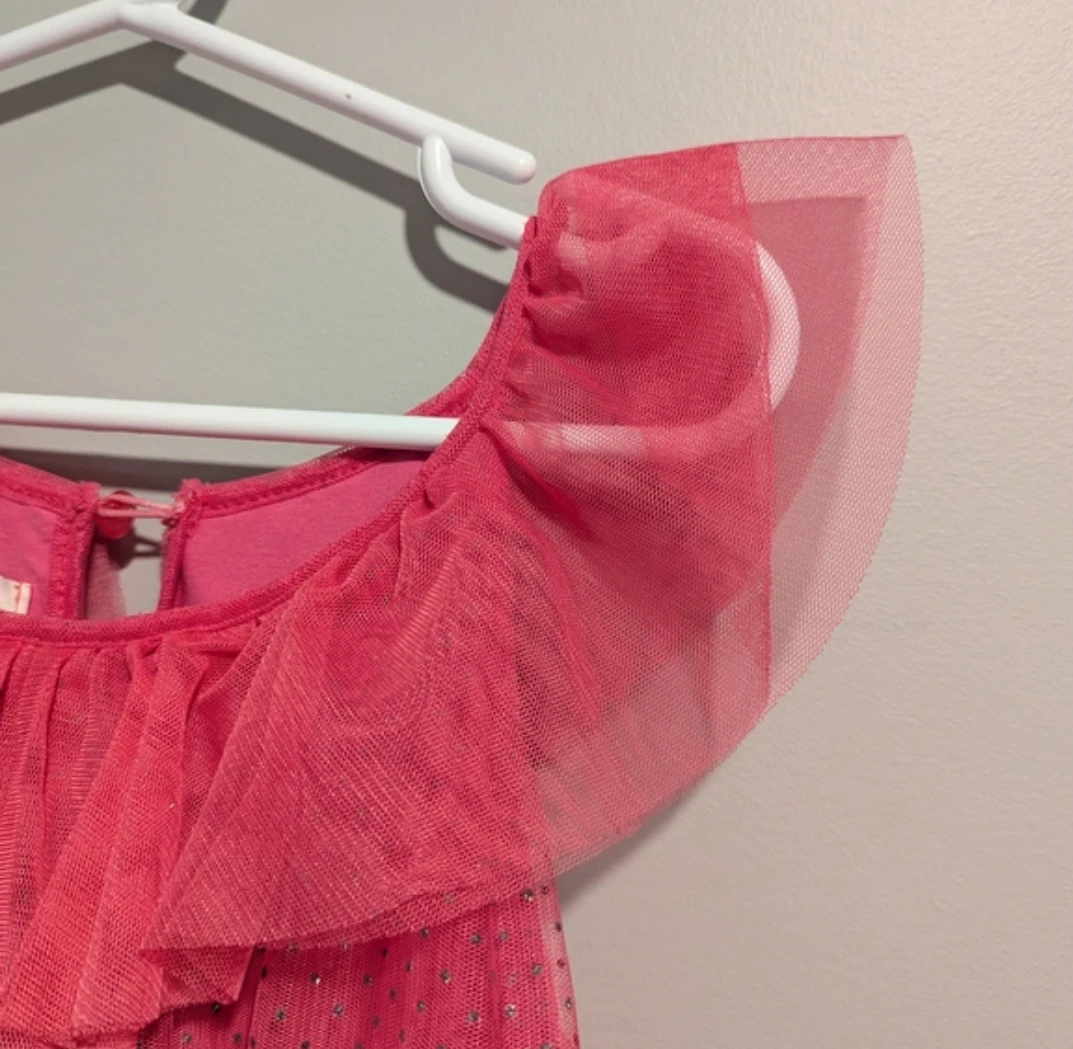 Sparkly Pink Tulle Dress with Rosettes - photo 5