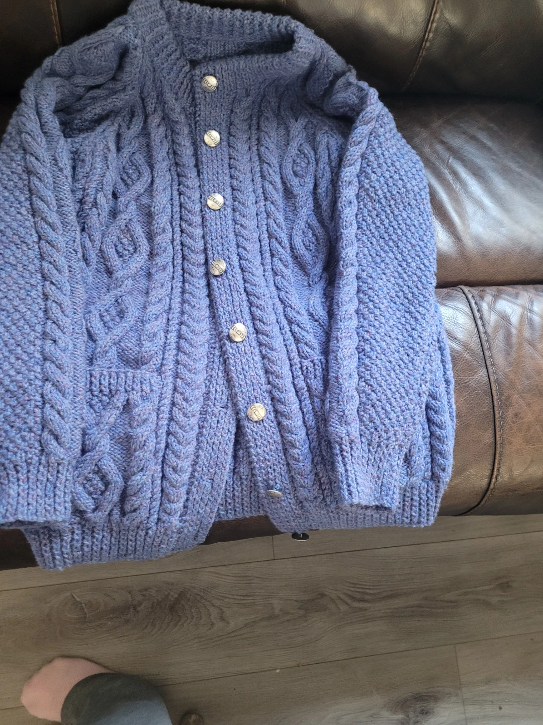 Periwinkle Blue Cable Knit Cardigan