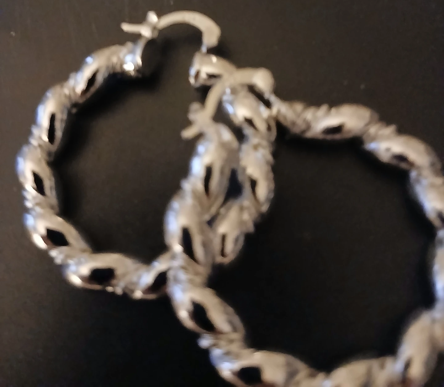 Silver Tone Twisted Hoop Earrings and Band Ring Set - photo 4