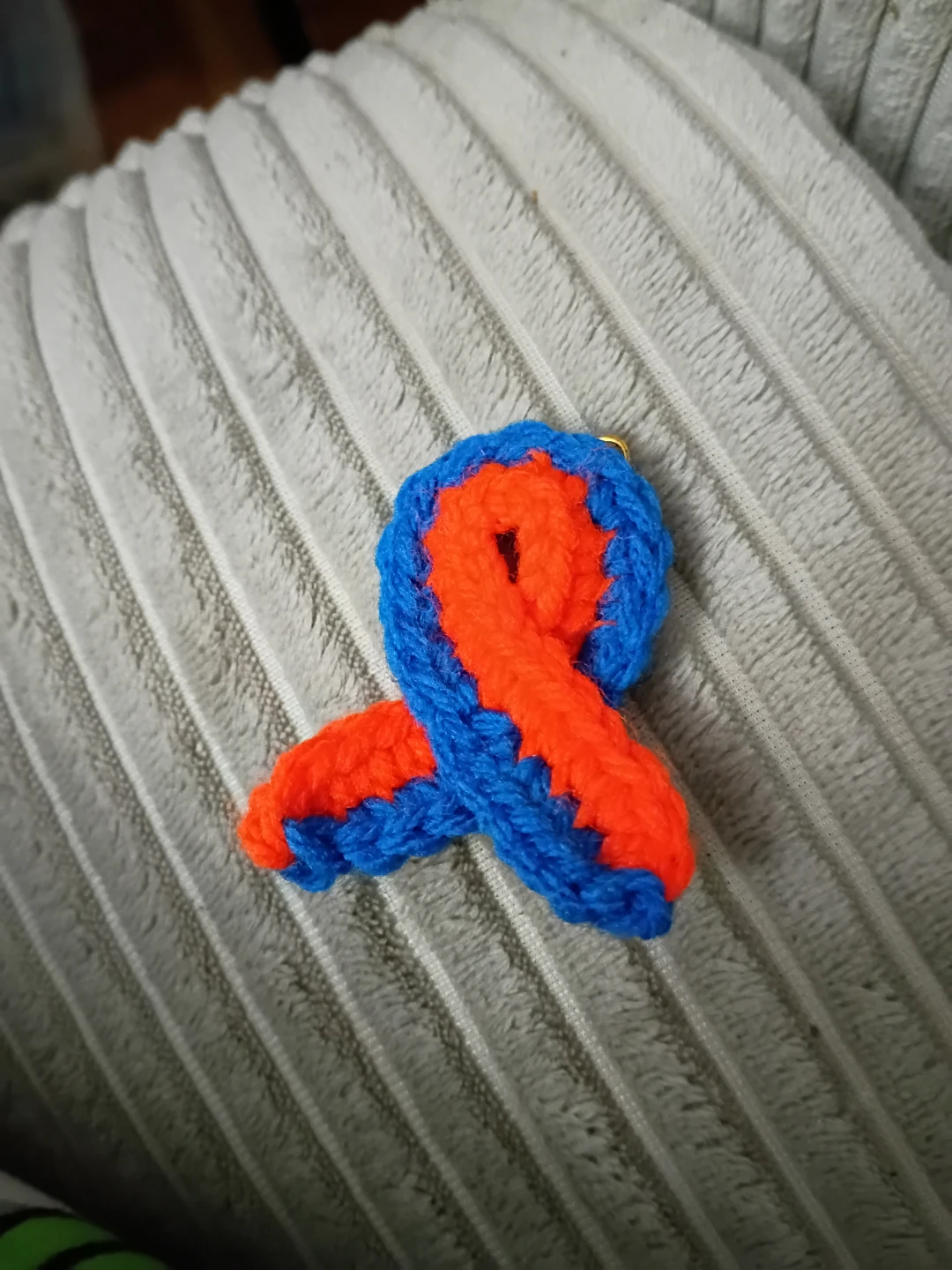Handmade Crochet Awareness Ribbon Pin