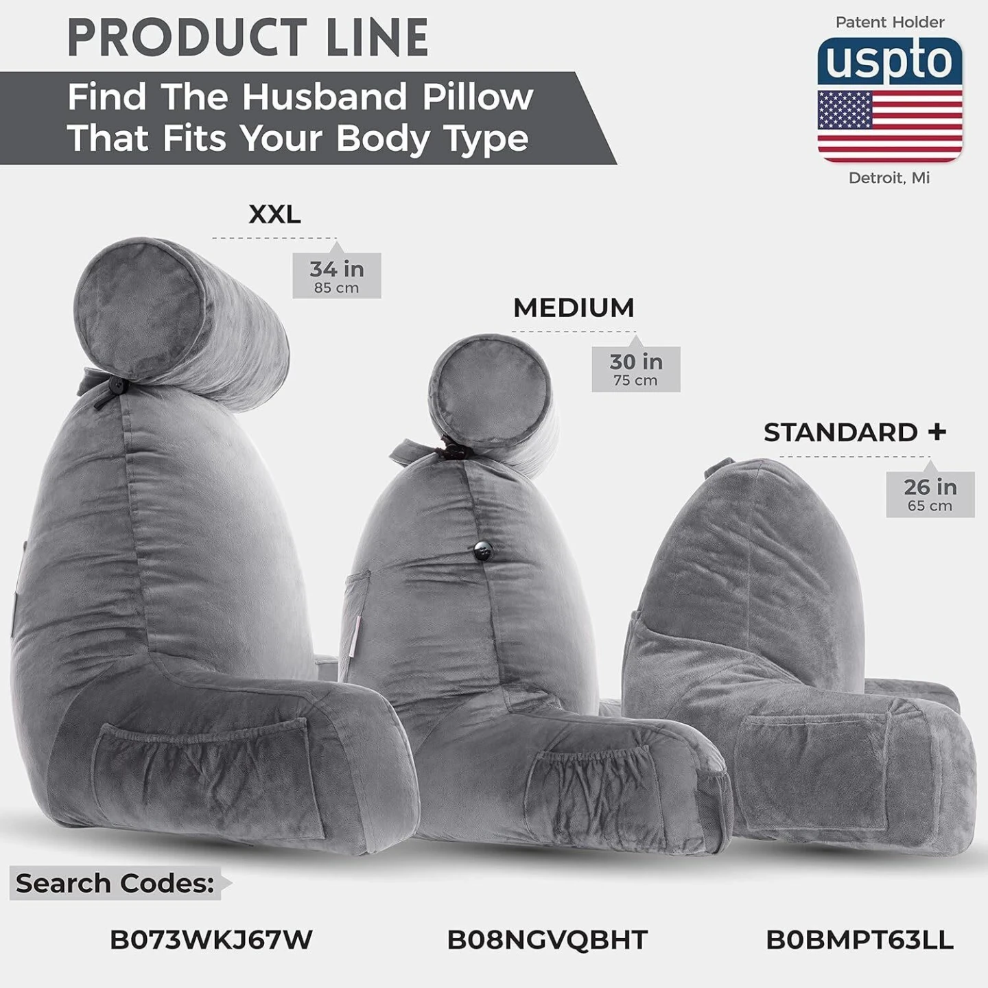 Husband Pillow – Gris foncé (Standard +) - photo 3