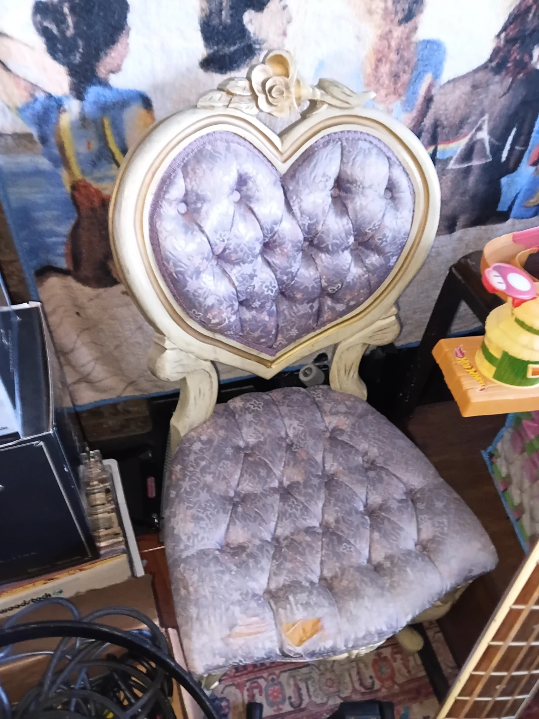 Vintage Heart-Shaped Accent Chair
