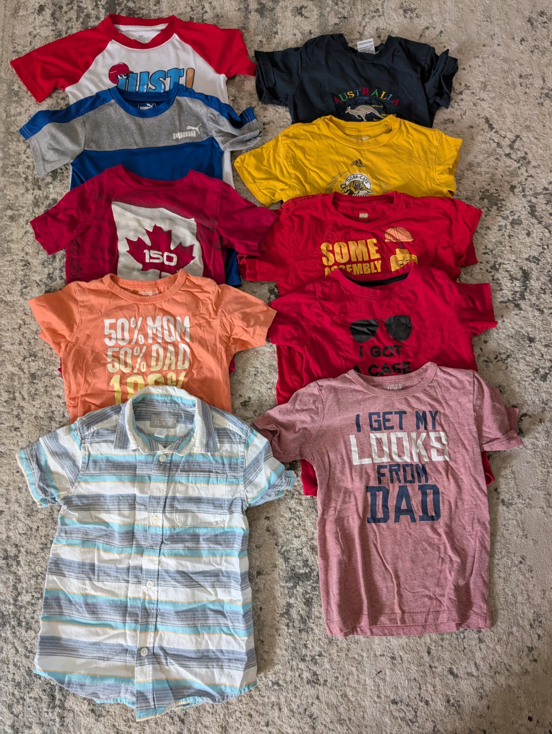 Bundle of 8 Kids' T-shirts and Button-up Shirt