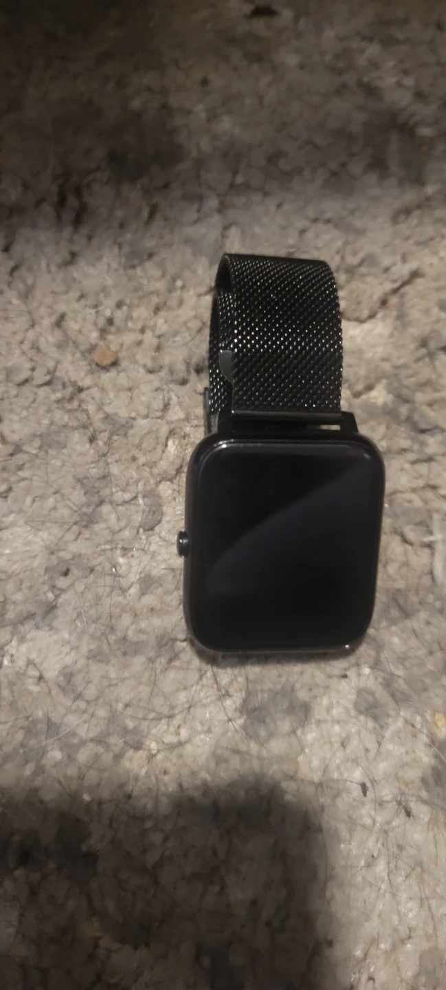 Black Smartwatch with Mesh Band and Charger - photo 2