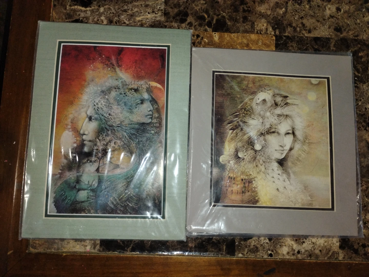 Set of indigenous Two Matted Art Prints