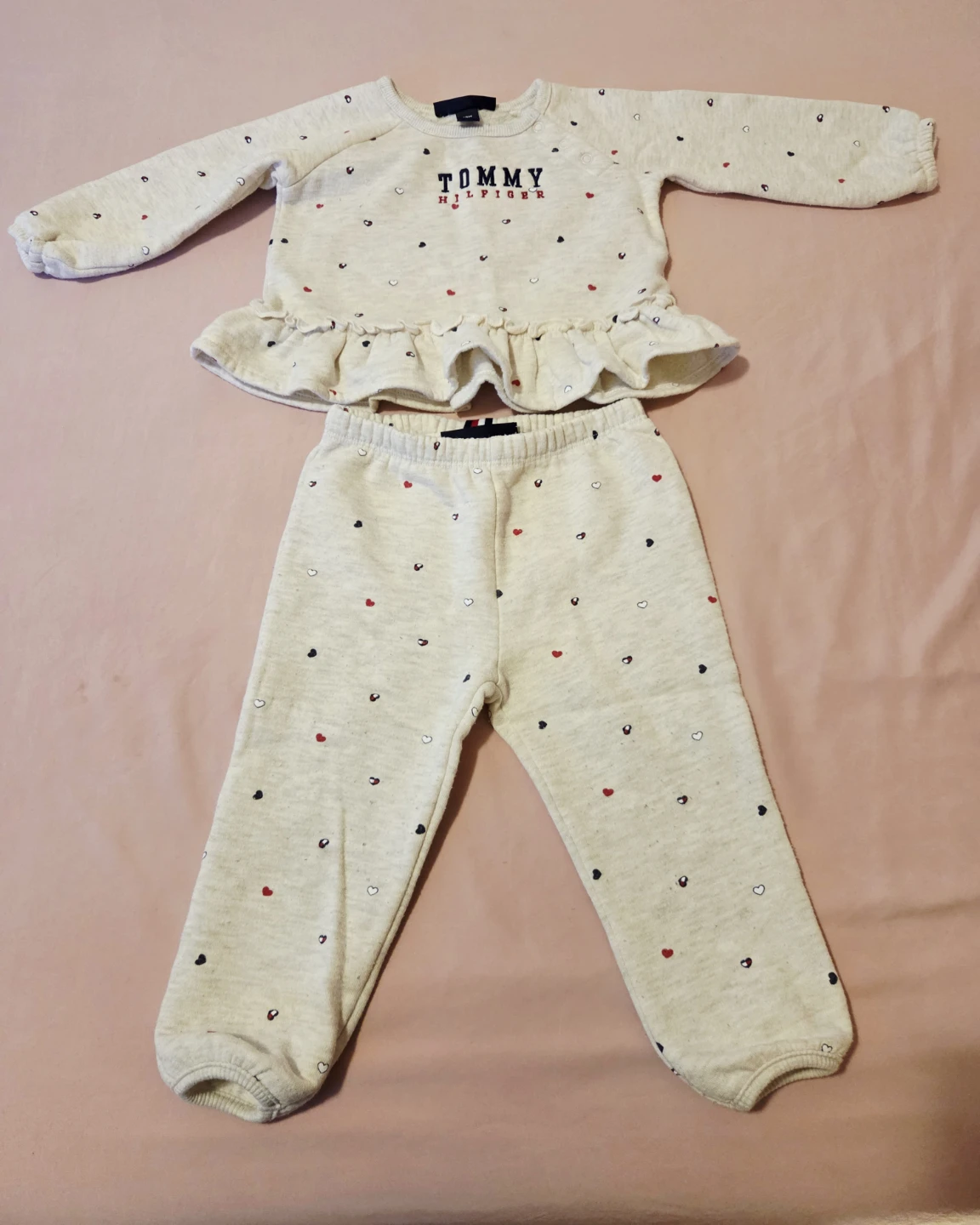 Tommy Hilfiger Baby Girls Heart Print Sweatshirt & Pants Set - photo 3