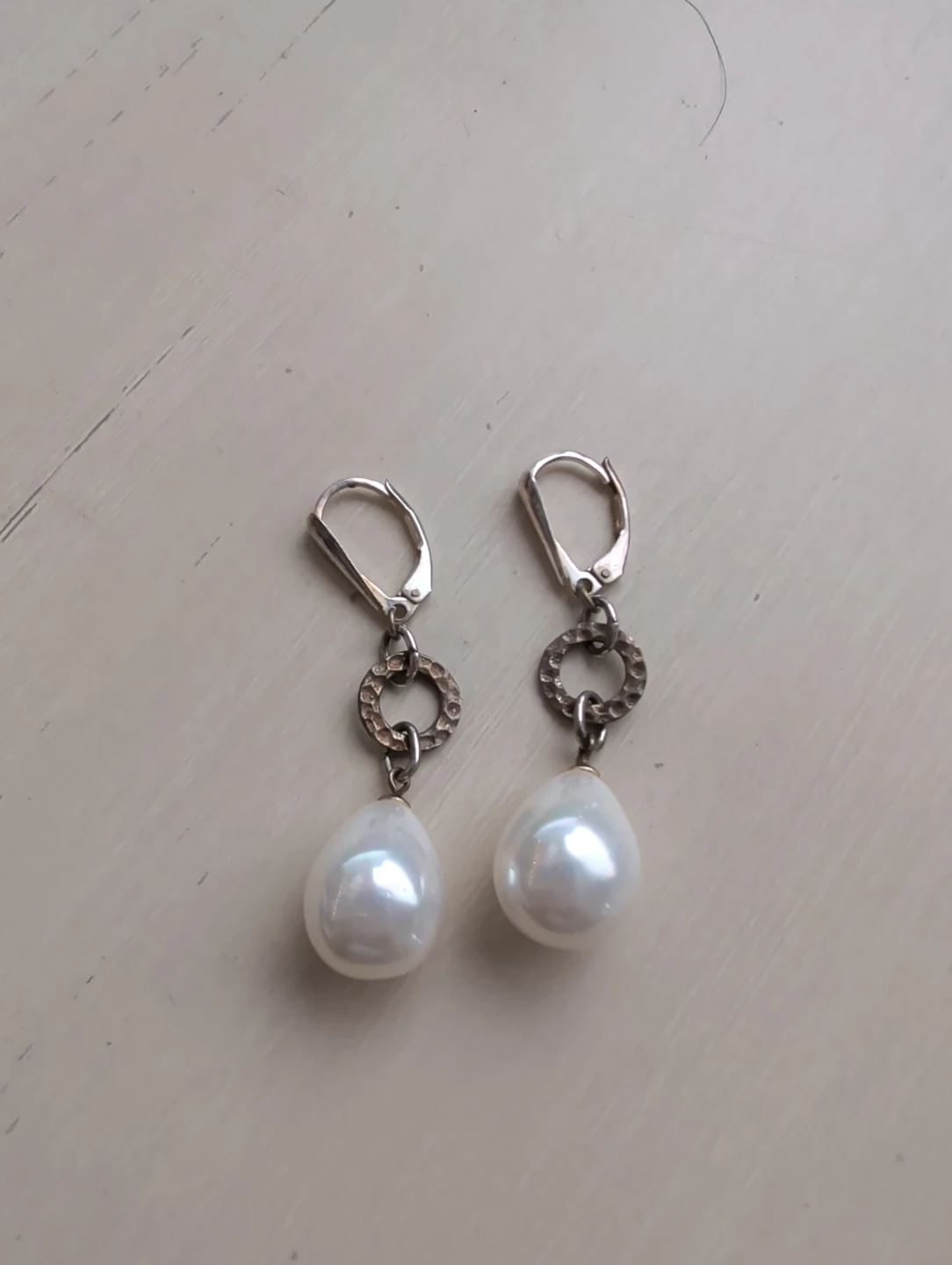 Pearl Dangle Earrings with Leverback Clasps
