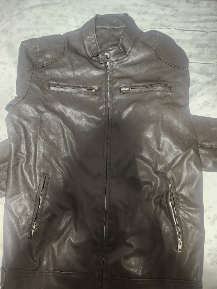 Brown Faux Leather Jacket