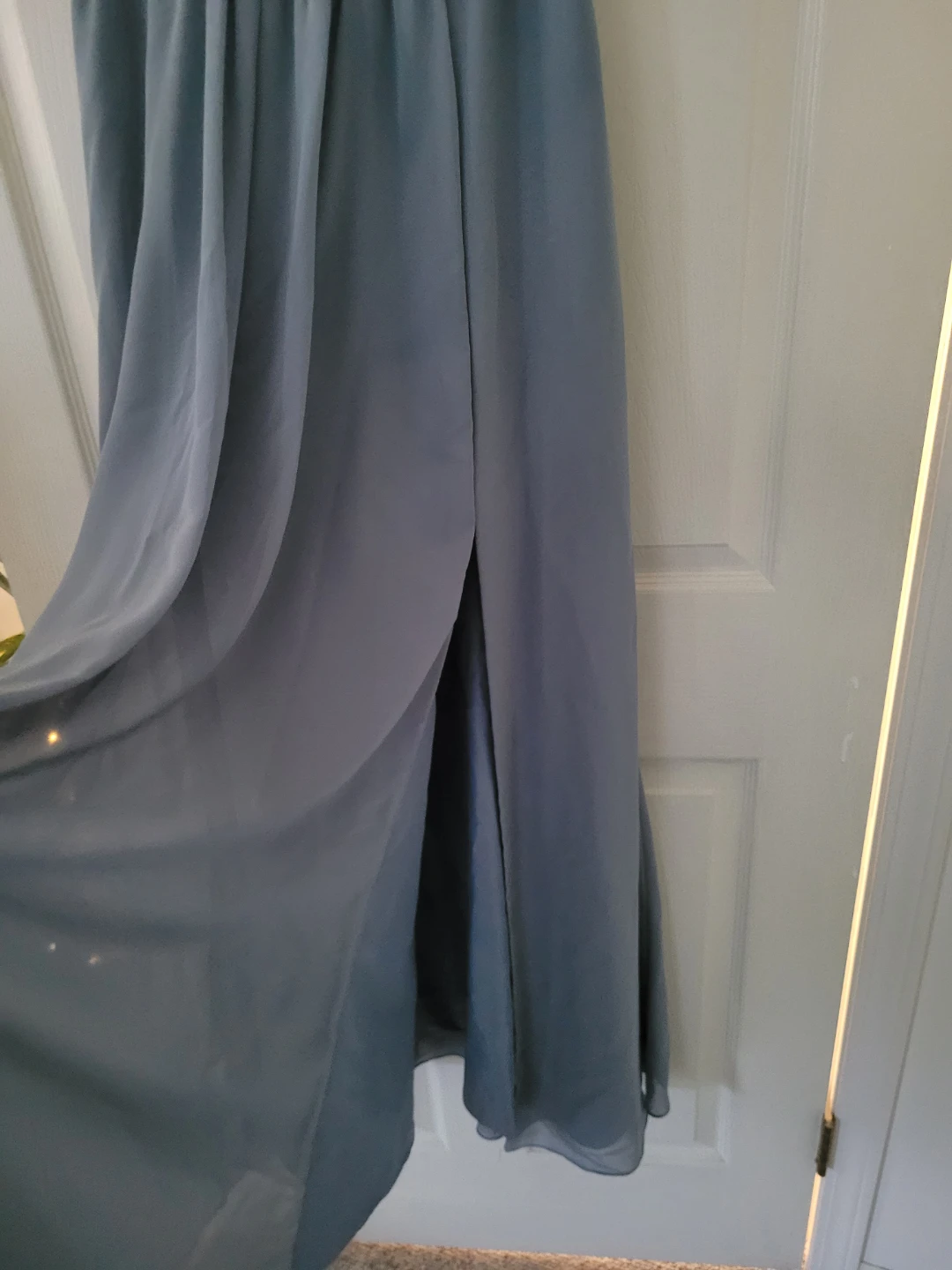 Women's Dusty Blue Chiffon Bridesmaid Dress - photo 3