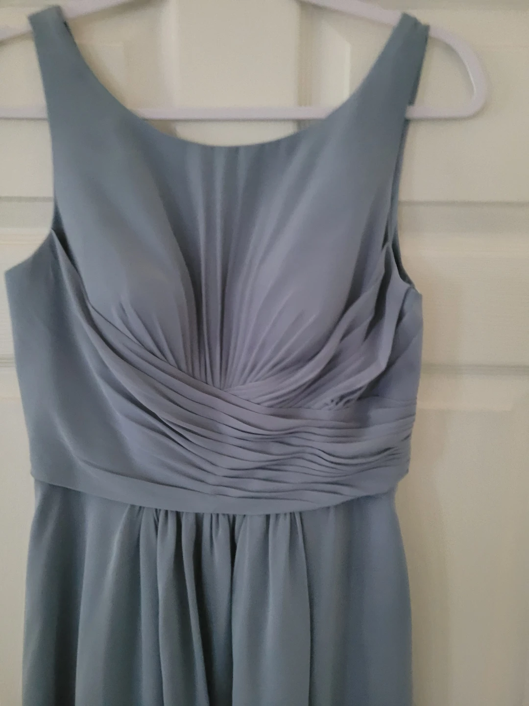 Women's Dusty Blue Chiffon Bridesmaid Dress - photo 4