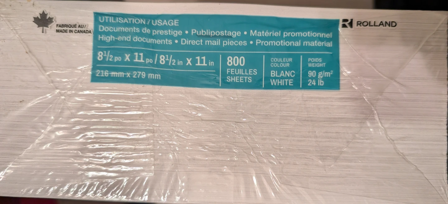 Roll and Hitech Paper - True White, 8.5" x 11" - photo 2