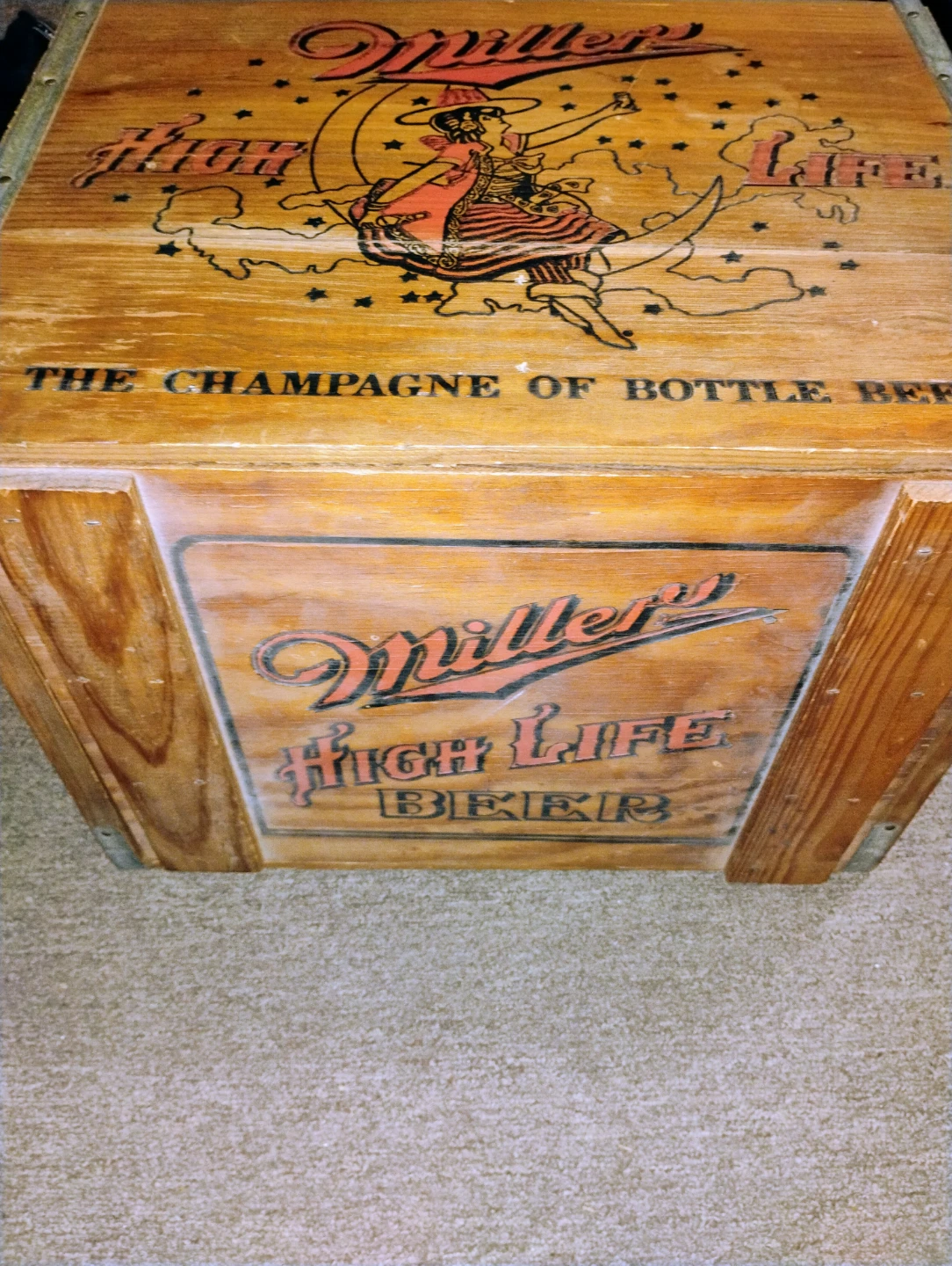 Vintage Miller High Life Beer Wooden Crate