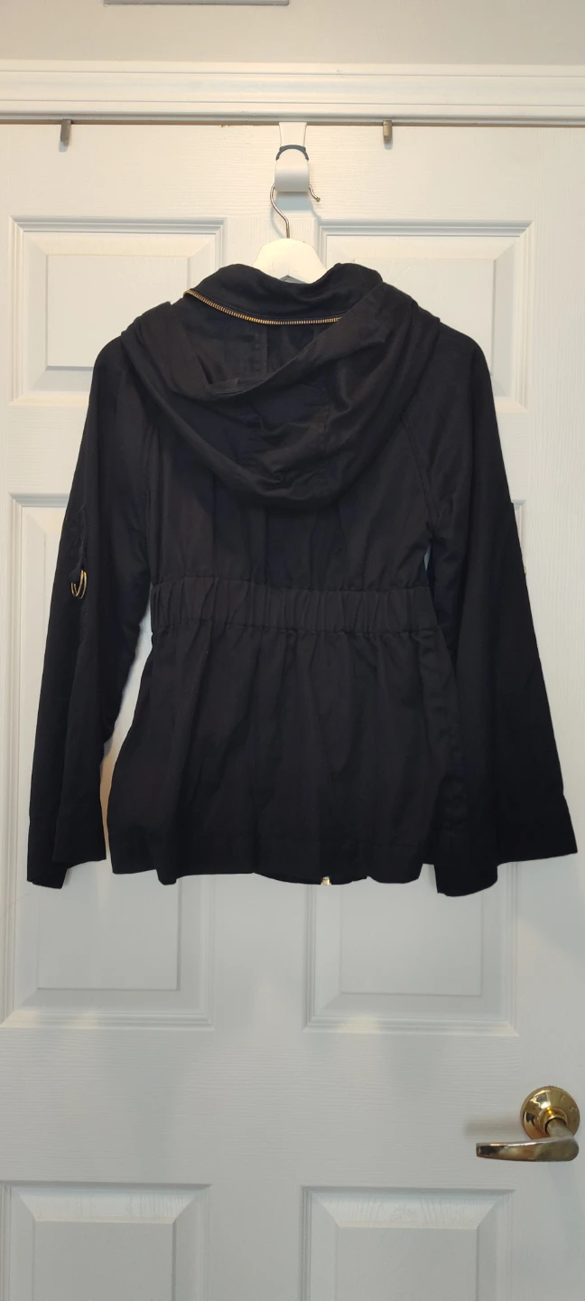 French Connection Black Hooded Jacket Size 2 - photo 2