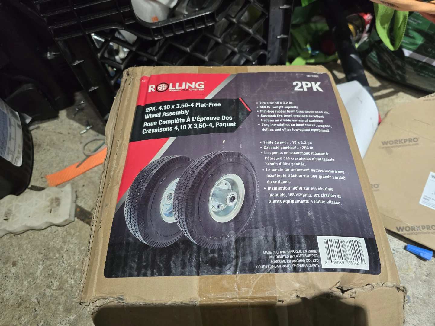 Rolling Wheel & Caster 2PK 4.10 x 3.50