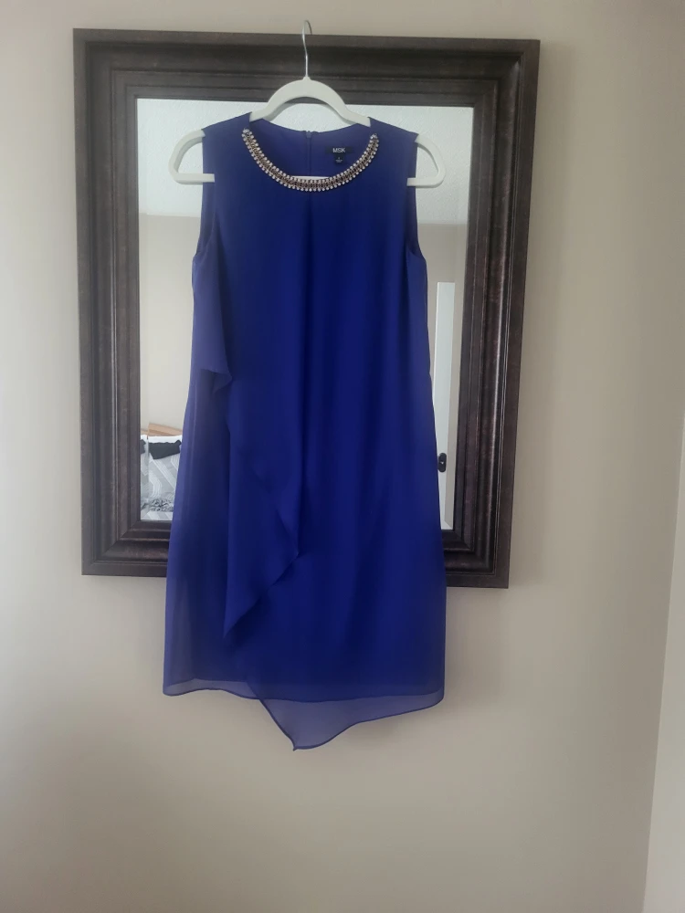 MGK Royal Blue Embellished Neckline Dress - photo 2