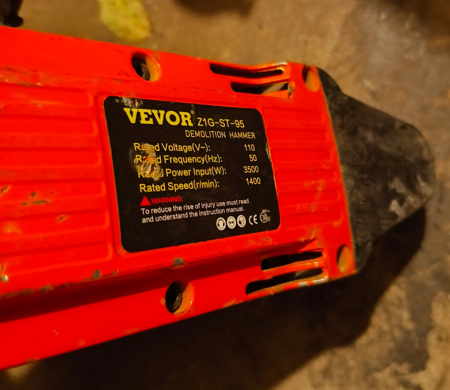 Vevor Z1G-ST-95 Demolition Hammer (Canadian) - photo 2