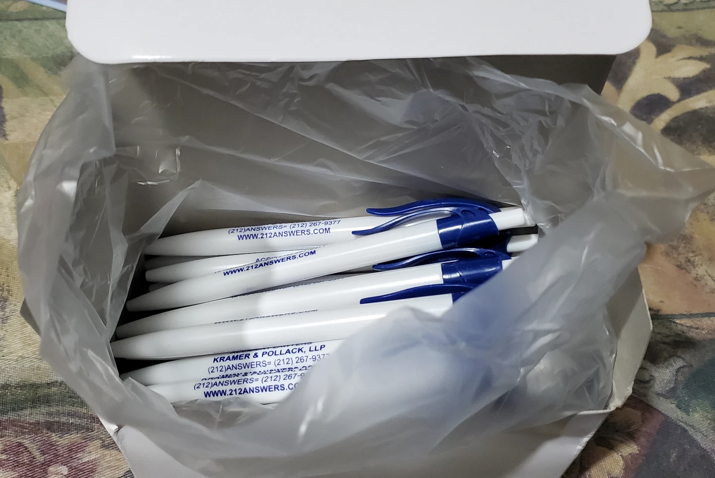 White and Blue Promotional Pens 🧡