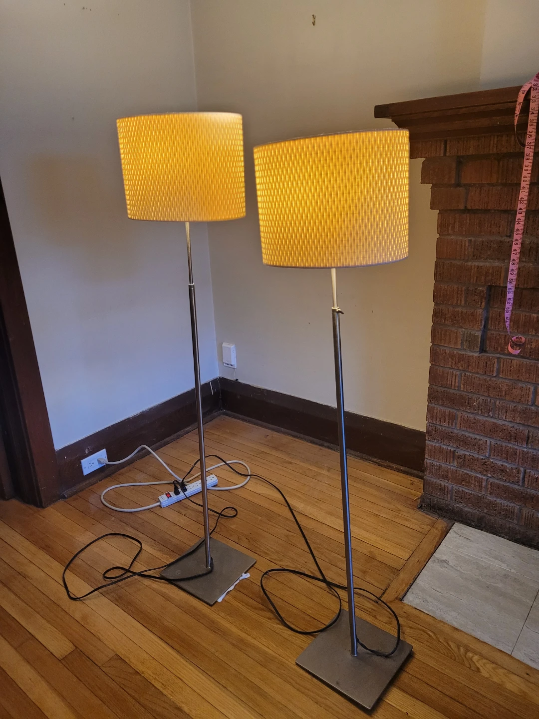 Set of 2 Floor Lamps with Beige Shades - photo 2