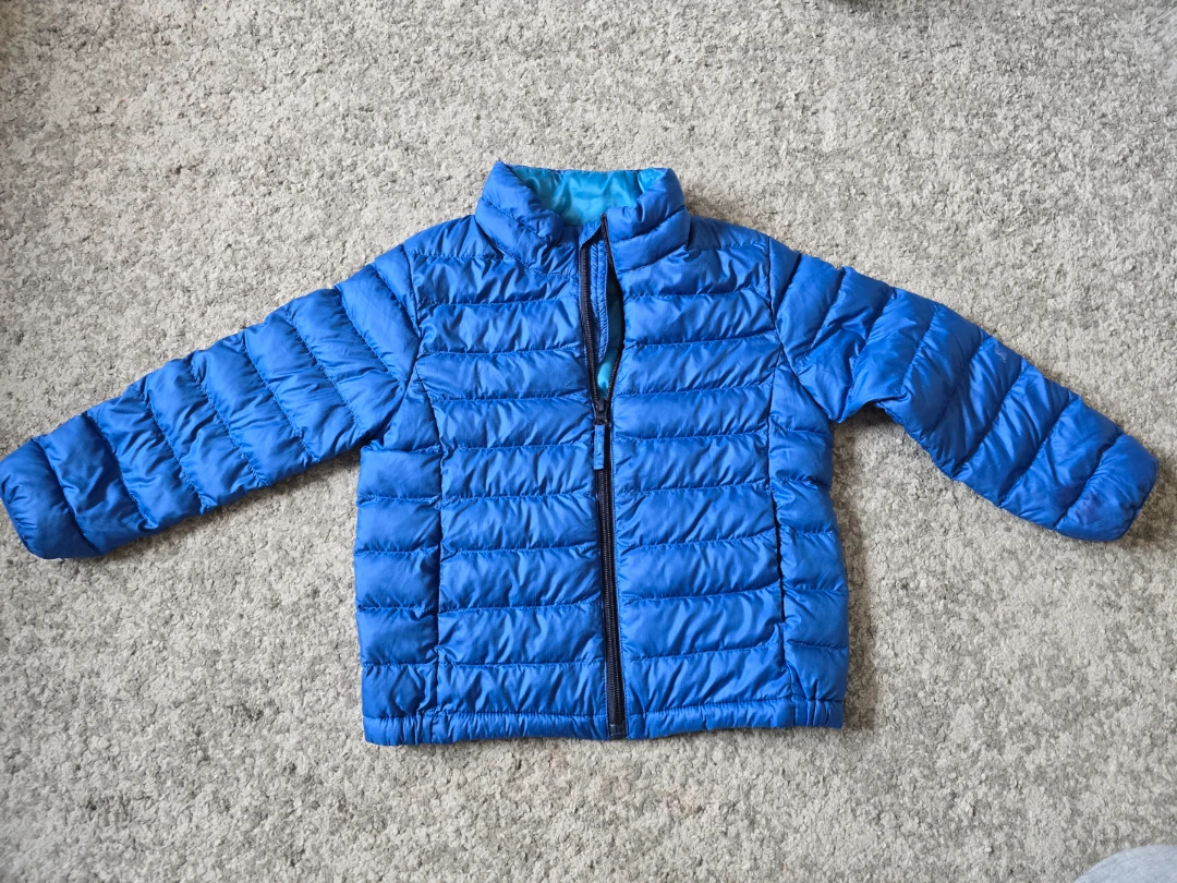 Blue puffer jacket