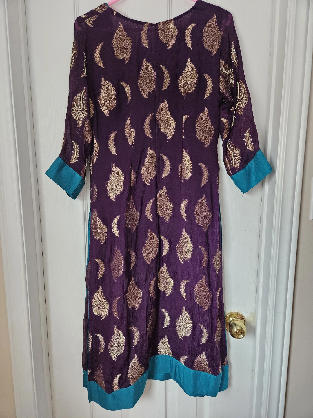 Purple and Blue Pakistani women's suit - photo 2