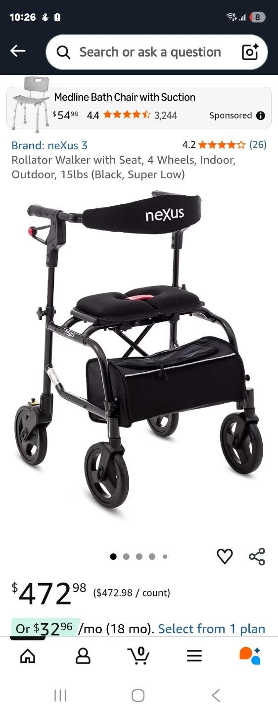 Nexus 3 Rollator Walker with Seat - photo 4