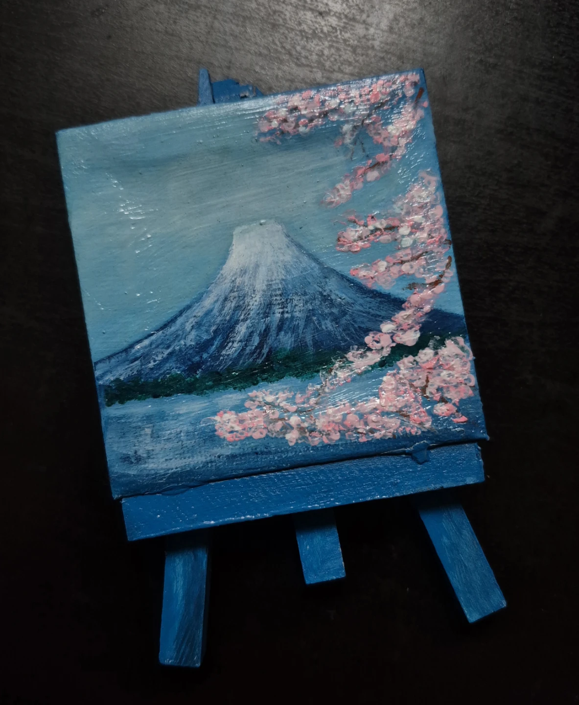 Mount Fuji Acrylic painting Mini canvas