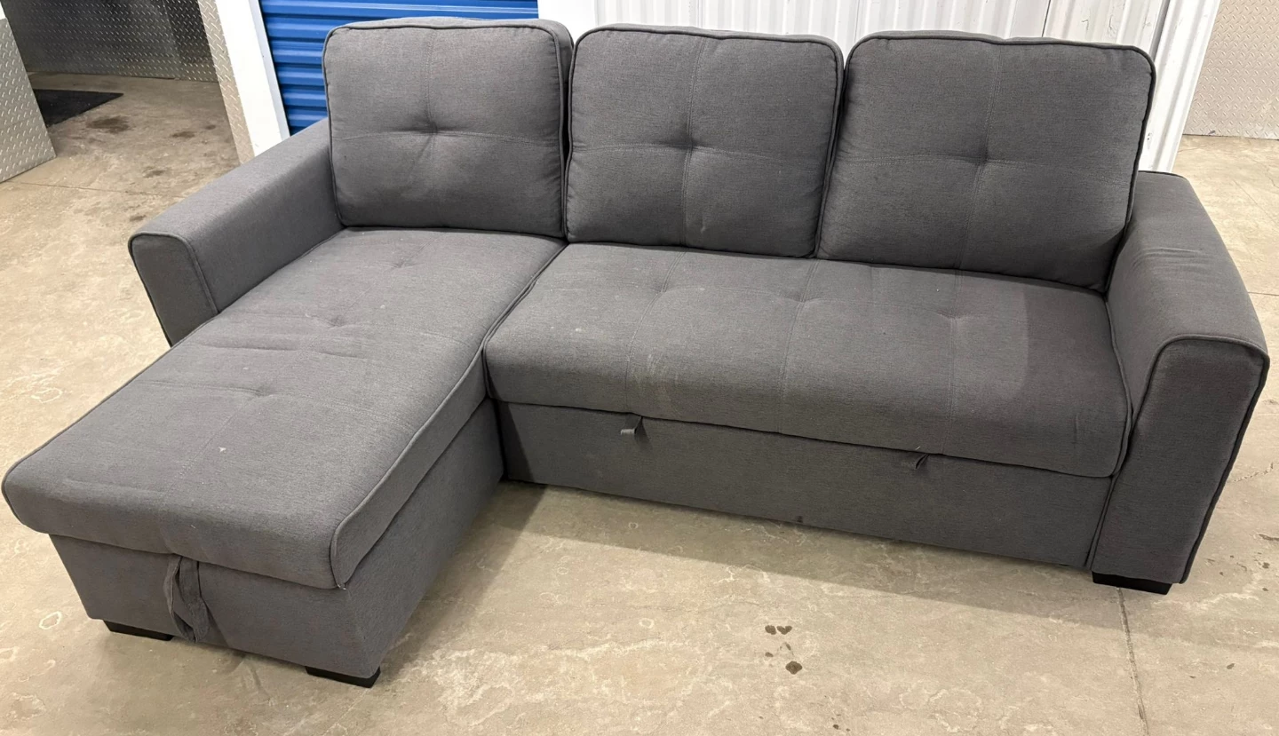Grey Sectional Sofa with Storage Chaise