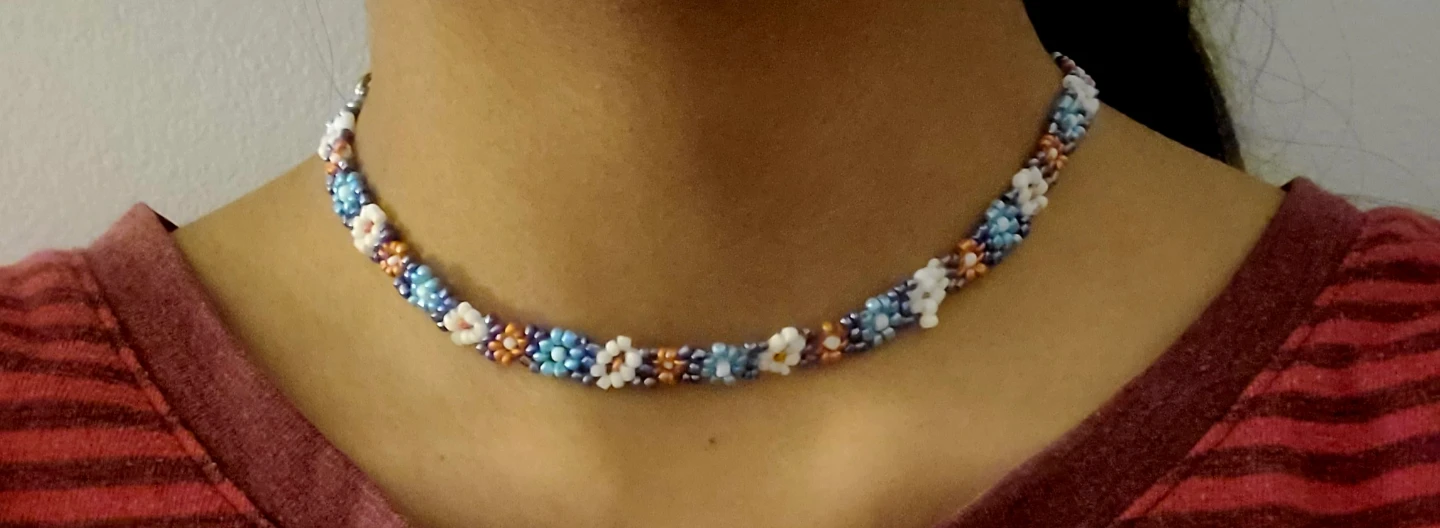 Beaded Flower Choker Necklace - photo 3