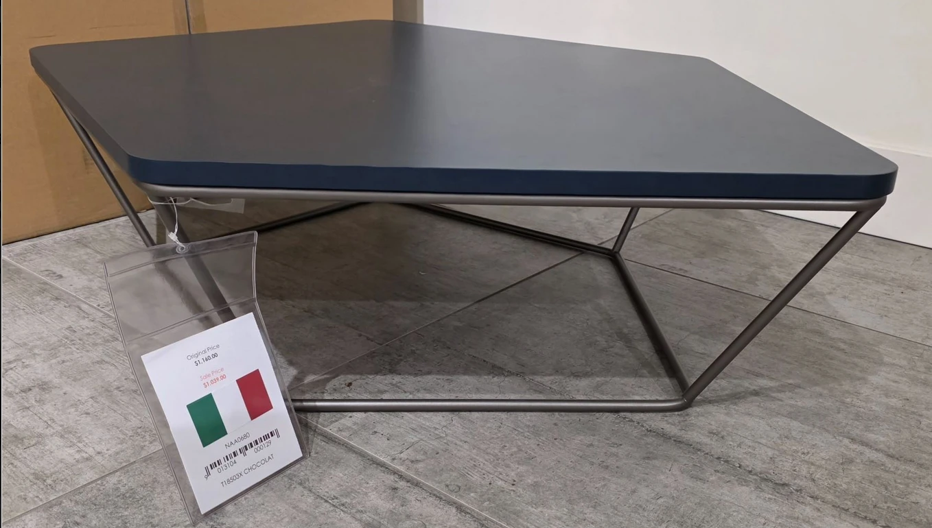 Natuzzi Italia Chocolate Dark Grey Diamond Shaped Coffee Table