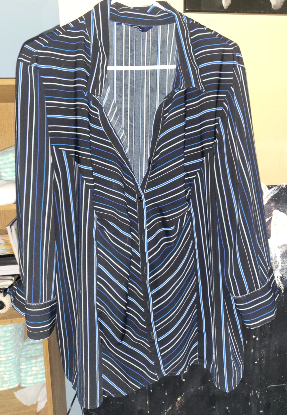 Striped Button-Up Blouse